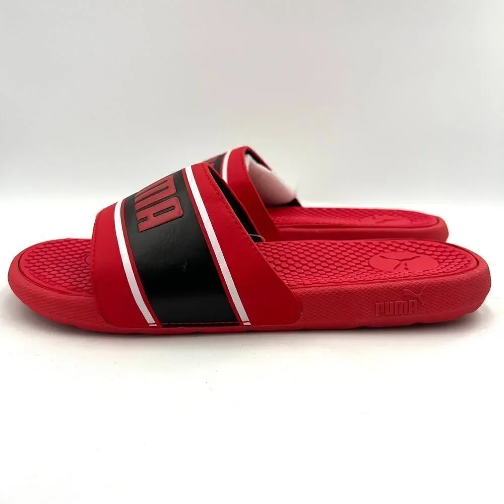 PUMA Unisex Cool Cat Slide Sandal High Risk Red Black White Size 4